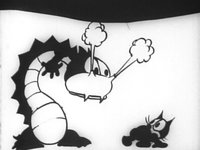 Abstract surrealism was abundant in many of the classic Felix shorts. Shown here is a still from "Felix Woos Whoopee" (1930).